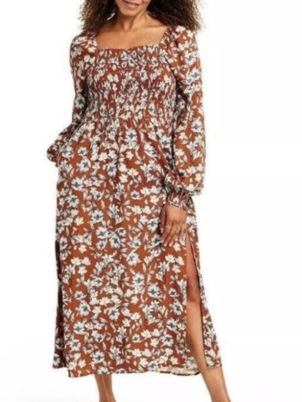 La Ligne x Target Floral Smocked Bodice Midi Dress
